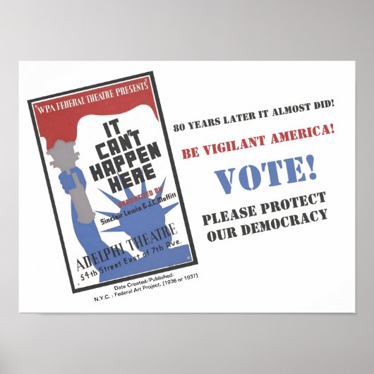 Stemming liberaal, Poster WPA het kan hier niet ge (Voorkant)