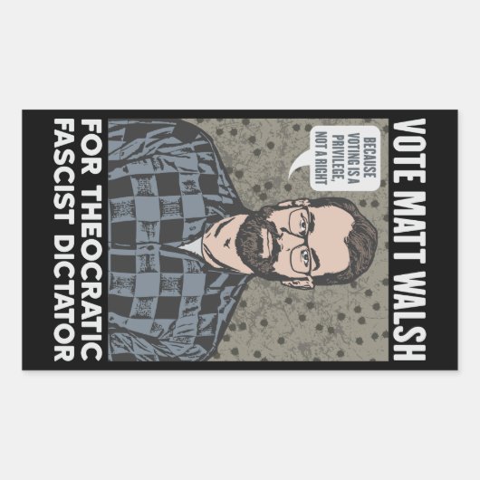 Stemming Matt Walsh - Theocratische fascist - SBG4 Rechthoekige Sticker (Voorkant)