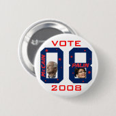 STEMMING McCain Palin 2008 Ronde Button 5,7 Cm (Voorkant /achterkant)