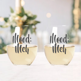 Stemming: Meh Minimalistisch Grappig Wijnglas Zonder Voet