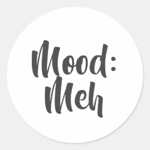 Stemming: Meh Minimalistische Grappig Ronde Sticker