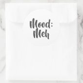 Stemming: Meh Minimalistische Grappig Ronde Sticker (Tas)