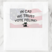 Stemming met Amerikaanse vlag Rechthoekige Sticker (Tas)