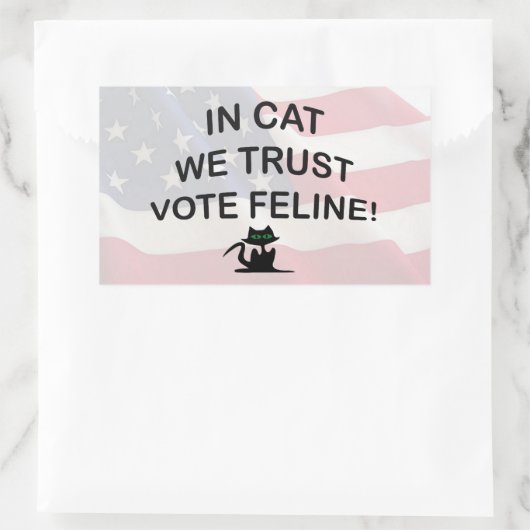 Stemming met Amerikaanse vlag Rechthoekige Sticker (Tas)