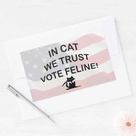 Stemming met Amerikaanse vlag Rechthoekige Sticker (Envelop)