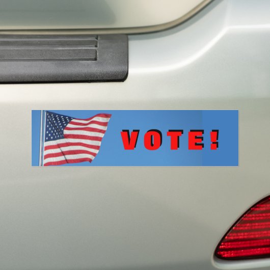Stemming! met Amerikaanse vlag rood Bumpersticker (Op auto)