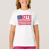 Stemming met de Amerikaanse vlag. T-shirt (Voorkant)