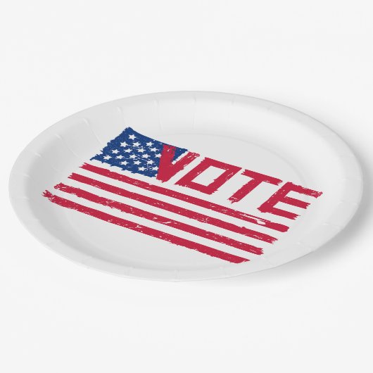 Stemming met de Borden van het Amerikaanse vlaggep Papieren Bordje (Gekanteld)