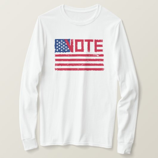 Stemming met lange mouwen Amerikaanse vlag T-shirt (Design voorkant)