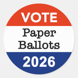 Stemming met papieren stembiljetten 2026 Midterm V Ronde Sticker