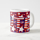 Stemming met sterren en strips - grote koffiekop (Voorkant rechts)