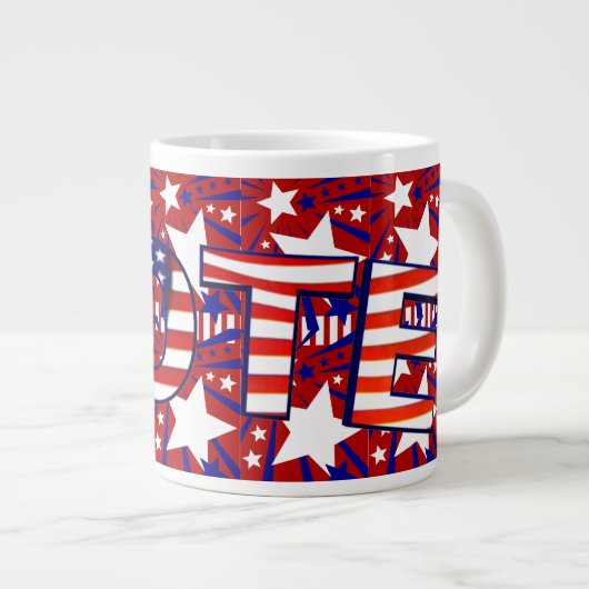 Stemming met sterren en strips - grote koffiekop (Voorkant rechts)
