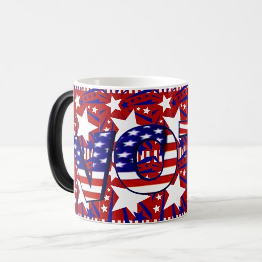 Stemming met sterren en strips - magische mok (Voorkant links)