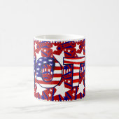 Stemming met sterren en strips - magische mok (Center)