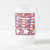 Stemming met sterren en strips - matglas bierpul (Voorkant rechts)