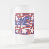 Stemming met sterren en strips - matglas bierpul (Voorkant links)