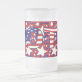 Stemming met sterren en strips - matglas bierpul (Center)