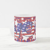 Stemming met sterren en strips - matglas koffiemok (Voorkant links)
