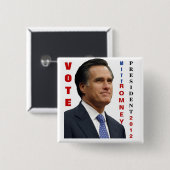 Stemming Mitt Romney 2012 Pinback Button (Voorkant /achterkant)