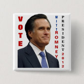 Stemming Mitt Romney 2012 Pinback Button (Voorkant)