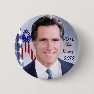 Stemming_ Mitt Romney_ Ronde Button 5,7 Cm