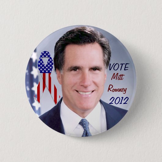 Stemming_ Mitt Romney_ Ronde Button 5,7 Cm (Voorkant)