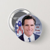 Stemming_ Mitt Romney_ Ronde Button 5,7 Cm (Voorkant /achterkant)