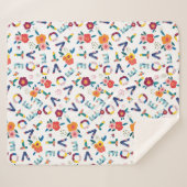 Stemming modern Floral Patroon in Blauw Groen Roze Sherpa Deken (Voorkant (horizontaal))