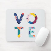 Stemming Moderne Floral in Blauw Groen Oranje Roze Muismat (Met muis)