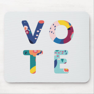 Stemming Moderne Floral in Blauw Groen Oranje Roze Muismat