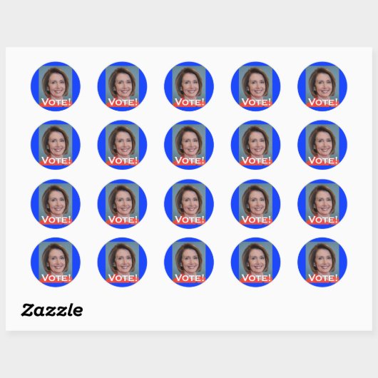 Stemming: Nancy Pelosi Ronde Sticker (Vel)
