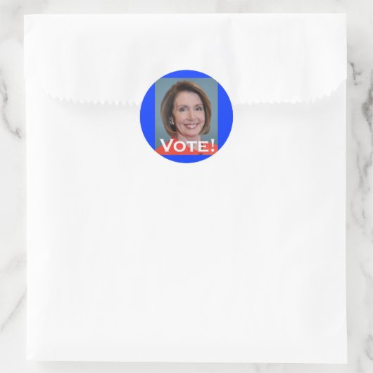 Stemming: Nancy Pelosi Ronde Sticker (Tas)