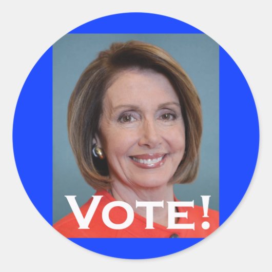 Stemming: Nancy Pelosi Ronde Sticker (Voorkant)