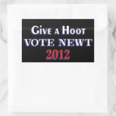 Stemming Newt 2012 GAH Rechthoekige Sticker (Tas)