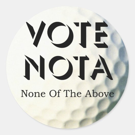 Stemming NOTA (geen van de bovenstaande) Ronde Sticker (Voorkant)