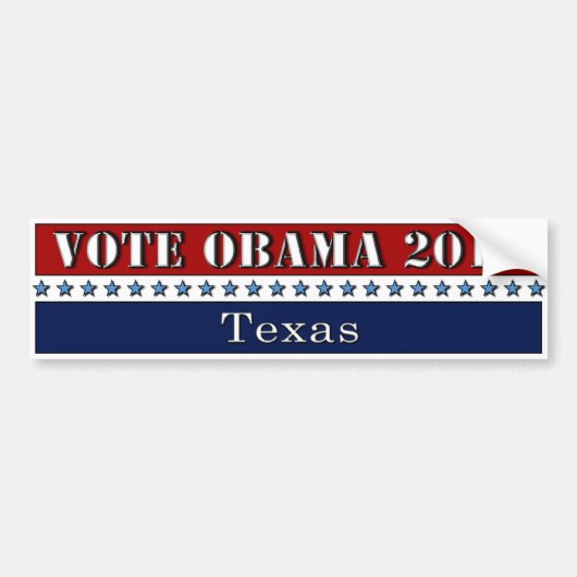 Stemming Obama 2012 Texas - bumpersticker (Voorkant)