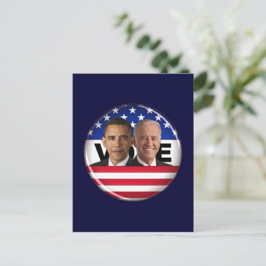 Stemming: Obama & Biden Briefkaart (Staand voorkant)
