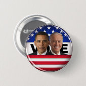 Stemming: Obama & Biden Ronde Button 5,7 Cm (Voorkant /achterkant)
