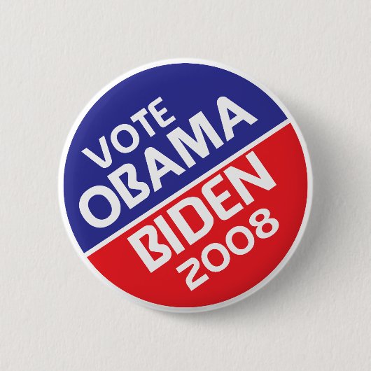 Stemming Obama en Biden in 2008 Ronde Button 5,7 Cm (Voorkant)