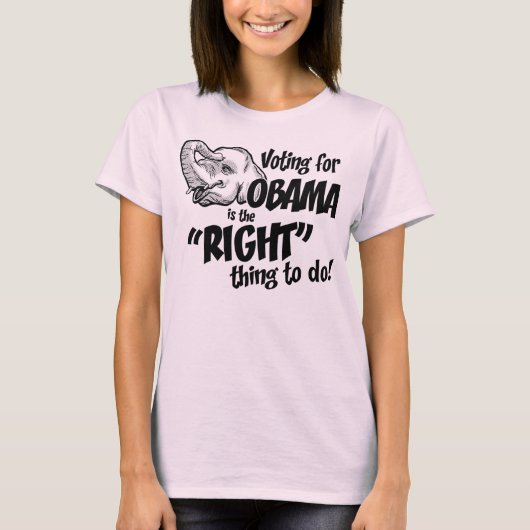 Stemming: Obama rechts Baby Doll T-Shirt (Voorkant)