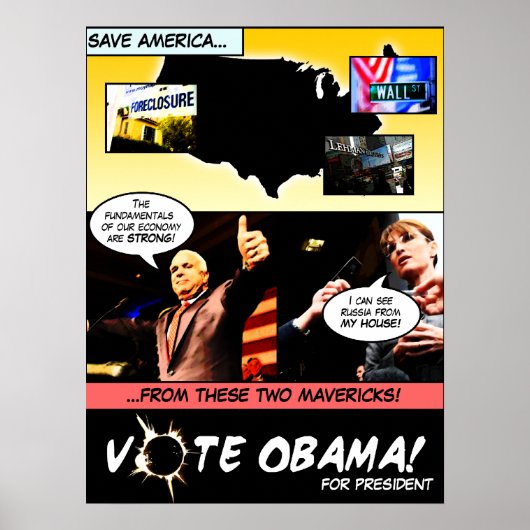 STEMMING OBAMA! Verkiezingsstrip P... - Gepersonal Poster (Voorkant)