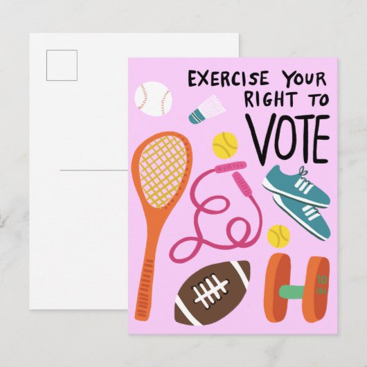 STEMMING oefent uw stemrecht roze uit Briefkaart (Voorkant / Achterkant)