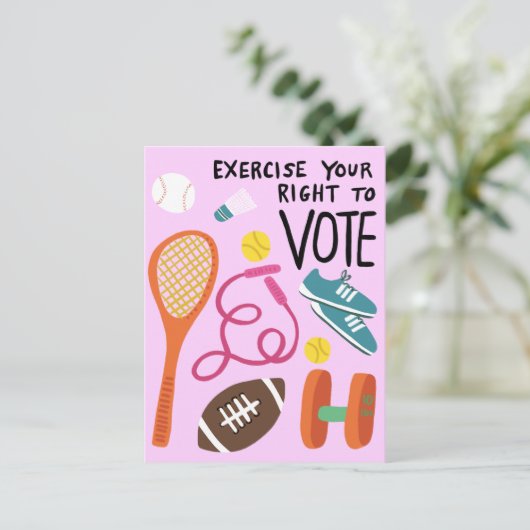 STEMMING oefent uw stemrecht roze uit Briefkaart (Staand voorkant)