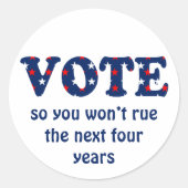 Stemming of verkiezing ronde sticker (Voorkant)