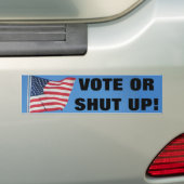 Stemming of zwijgen met Amerikaanse vlag Bumpersticker (Op auto)