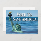 Stemming om Amerika te redden Deze verkiezingen Briefkaart (Voorkant / Achterkant)