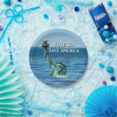 Stemming om Amerika te redden Deze verkiezingen Papieren Bordje (Feest)