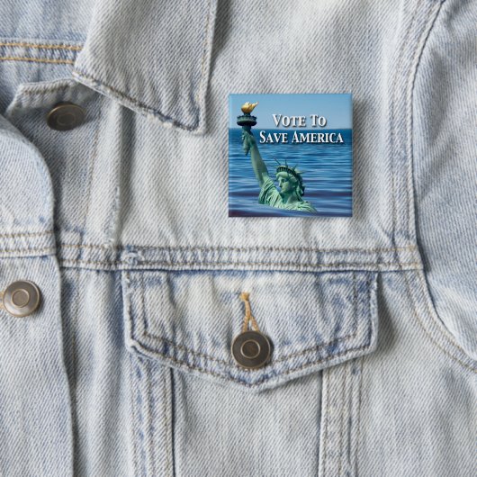 Stemming om Amerika te redden Deze verkiezingen Vierkante Button 5,1 Cm (In situ)