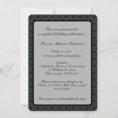 Stemming Onyx Gotische Damast Feest Thema Kaart (Achterkant)