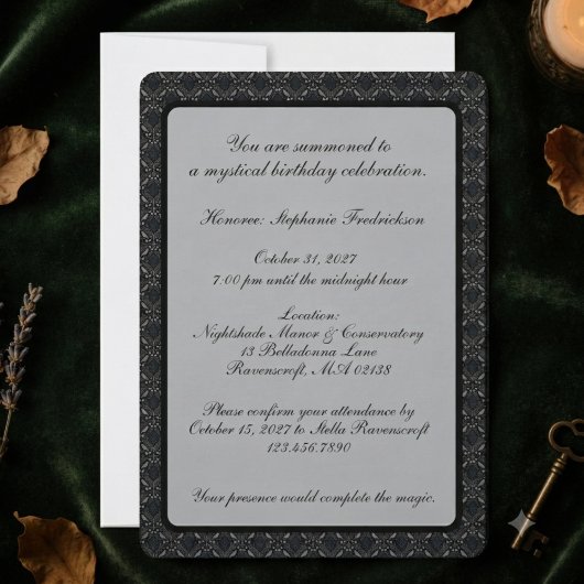 Stemming Onyx Gotische Damast Feest Thema Kaart